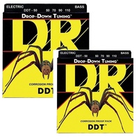 2 sets DR DDT-50 Drop Down Tuning Heavy 4-String Bass Guitar Strings 50 - 110