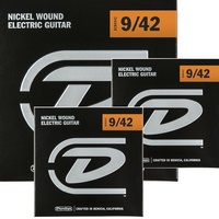 3 sets Dunlop DEN0942 NPS Light Gauge Electric Guitar Strings 9 - 42