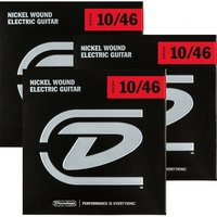 3 Sets Dunlop DEN1046 Electric Guitar Strings Light 10 - 46