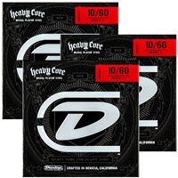 3 sets Dunlop DHCN1060 Heavy Core Electric 7-String Guitar Strings - .010-.060