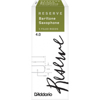 D'Addario Reserve, Baritone Saxophone Reeds, Strength 4.0, 5-Pack