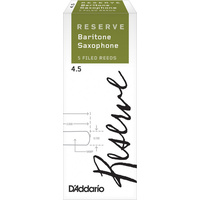 D'Addario Reserve, Baritone Saxophone Reeds, Strength 4.5, 5-Pack