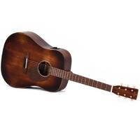 Sigma DM-15E-AGED Acoustic / Electric Dreadnaught Guitar with EQ 