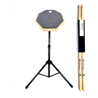 BBT 10" Drum Practice Pad Black + Stand + Vic Firth Nova 5A Drumsticks