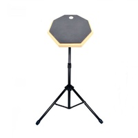 BBT 10 inch Drum Practice Pad - Black with Tripod Stand