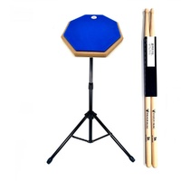 BBT 10" Drum Practice Pad Blue + Stand + Vic Firth Nova 5A Drumsticks