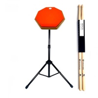 BBT 10" Drum Practice Pad Orange + Stand + Vic Firth Nova 5A Drumsticks