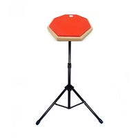 BBT 10 inch Drum Practice Pad - Red with Tripod Stand