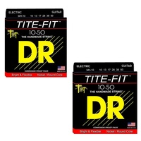 2 Sets DR Strings Tite-Fit Nickel Plated  Electric Guitar Strings 10  - 50