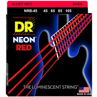 DR Hi-Def Neon Red K3 Coated Nickel Plated Bass Guitar Strings NRB-45 4 String 45-105