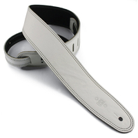 DSL Reversible Black & White Leather Guitar Strap 2.5 inches