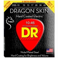 DR Dragon skin K3 Coated Electric Guitar Strings 2 Pack 10 - 46