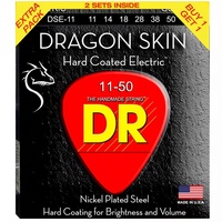 DR Dragon skin K3 Coated Electric Guitar Strings 11 - 50 - 2 sets