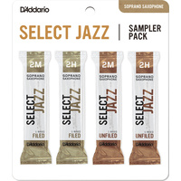 D'Addario Select Jazz Soprano Reed Sampler Pack, 2M/2H
