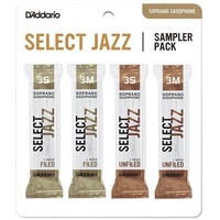 D'Addario Woodwinds DSJ-I3S Select Jazz Soprano Saxophone Reed Sampler Pack, 3S/3M