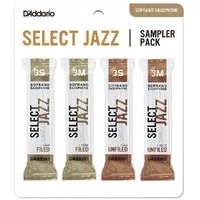 D'Addario Woodwinds DSJ-I3S Select Jazz Soprano Saxophone Reed Sampler Pack, 3S/3M