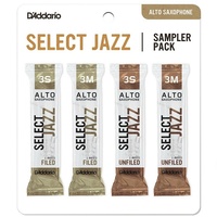 D'Addario Woodwinds DSJ-J3S Select Jazz Alto Saxophone Reed Sampler Pack, 3S/3M