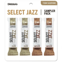 D'Addario Woodwinds DSJ-K2M Select Jazz Tenor Saxophone Reed Sampler Pack, 2M/2H