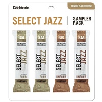 D'Addario Woodwinds DSJ-K3S Select Jazz Tenor Saxophone Reed Sampler Pack, 2S/2M