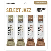 D'Addario Woodwinds DSJ-K3S Select Jazz Tenor Saxophone Reed Sampler Pack, 2S/2M