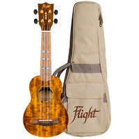 Flight DUS445 Glossy Acacia Soprano Ukulele with bag