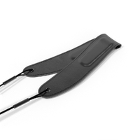 D'Addario Woodwinds Padded Leather Neck Strap, Soprano/Alto, Black/Nickel