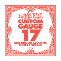  Ernie Ball Nickel Plain Single Acoustic/Electric Guitar String .017 Gauge, 1 single 