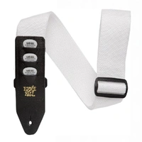Ernie Ball Pickholder Polypro Strap, WHITE ( Picks Not Included ) 4259