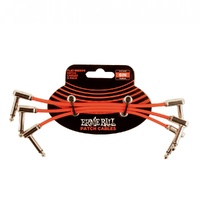 Ernie Ball Flat Ribbon Pedalboard  Patch Cable - 6 inch, Red 3 Pack