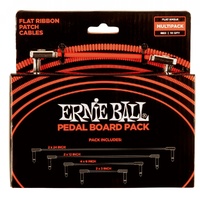 Ernie Ball P06404 Flat Ribbon Pedalboard Patch Cable Multipack - Red