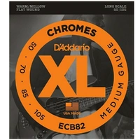 D'Addario ECB82 Chromes Flat Wound Bass Strings Medium  50 - 105  Long Scale