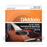D'Addario EFT15  Flat Tops PB Extra  Light Acoustic Guitar Strings 10 - 47