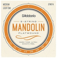 D'Addario EFW74 Phosphor Bronze Flatwound Mandolin Strings Medium