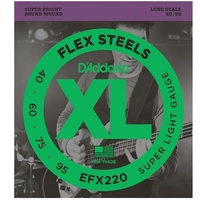 D'Addario Flex Steels Long Scale Bass Guitar Strings 40 - 95 FlexSteels EFX220