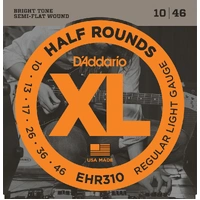 D'Addario EHR310 Half Round Electric Guitar Strings, Regular Light, 10-46