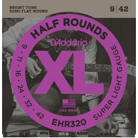 D'Addario EHR320 Half Round Electric Guitar Strings, Super Light, 9-42