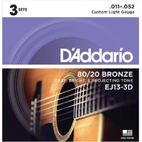 D'Addario EJ13- 3 sets  80/20 Bronze  Acoustic Guitar Strings 11 - 52