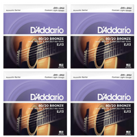 D'Addario EJ13 80/20 Bronze Custom Light  Acoustic Guitar Strings 4 Sets