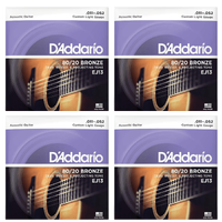 D'Addario EJ13 80/20 Bronze Custom Light  Acoustic Guitar Strings 4 Sets