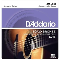 D'Addario EJ13 80/20 Bronze Custom Light  Gauge Acoustic Guitar Strings