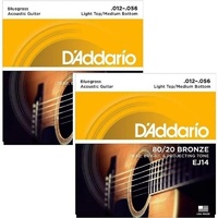 2 x D'addario EJ14 80/20  Bronze Bluegrass Gauge Acoustic Guitar Strings 12 - 56