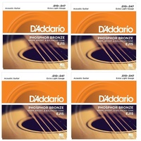 D'Addario EJ15 Phosphor Bronze Extra Light Acoustic Strings  - 4 Sets