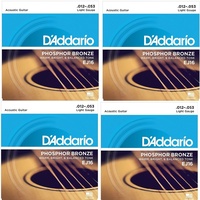 D'Addario EJ16 4 SETS  Phosphor Bronze  Light Acoustic Strings   12 - 53