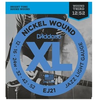 2 sets D'Addario EJ21 Nickel Wound Electric Guitar Strings, Jazz Light, 12 - 52