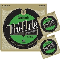 3 sets D'Addario EJ25B Pro-Arte Black Nylon Composite Flamenco Guitar Strings 