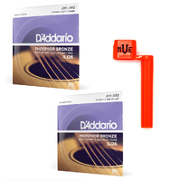 D'Addario EJ26 Twin Pack — 2 Sets + Free Orange Peg Winder