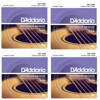 D'addario EJ26  Phosphor Bronze Custom  Acoustic Guitar Strings 11 - 52 - 4 SETS