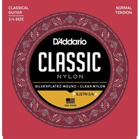 D'Addario EJ27N 3/4 Nylon Fractional Classical Guitar Strings, Normal Tension