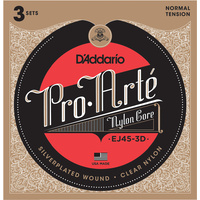 D'Addario EJ45-3D Pro-Arte Nylon Classical Guitar Strings, Normal Tension, 3 Sets