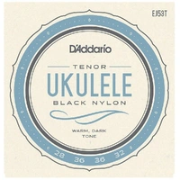 D'Addario EJ53T  Ukulele Strings, Tenor Ukulele standard GCEA tuning - Black Nylon